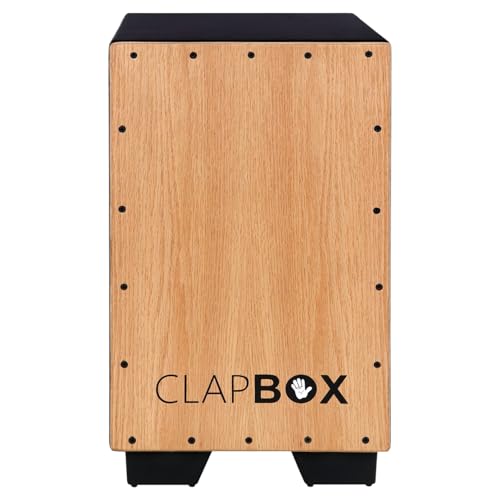 Clapbox Cajon Drum Oak Wood (Full Size) - NOT MADE IN CHINA - 3 Internal Snares | Most Popular Cajon Brand Online (Beige) - Image 1