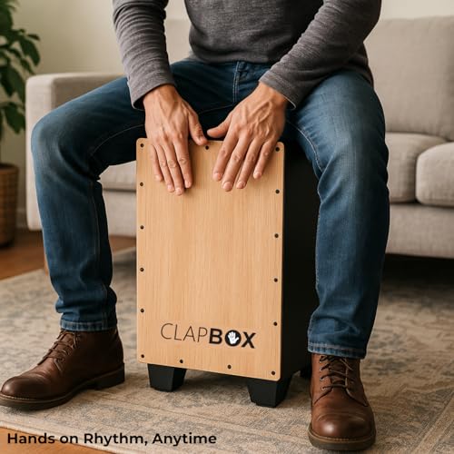 Clapbox Cajon Drum Oak Wood (Full Size) - NOT MADE IN CHINA - 3 Internal Snares | Most Popular Cajon Brand Online (Beige) - Image 2