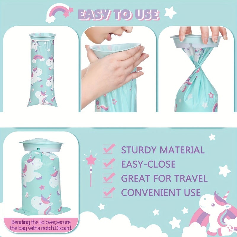 5 Pcs Disposable Car Vomit Bags Small Dinosaur Leak Proof Self Sealing Travel Nausea Bags For Cars Buses Taxis Planes - Image 5