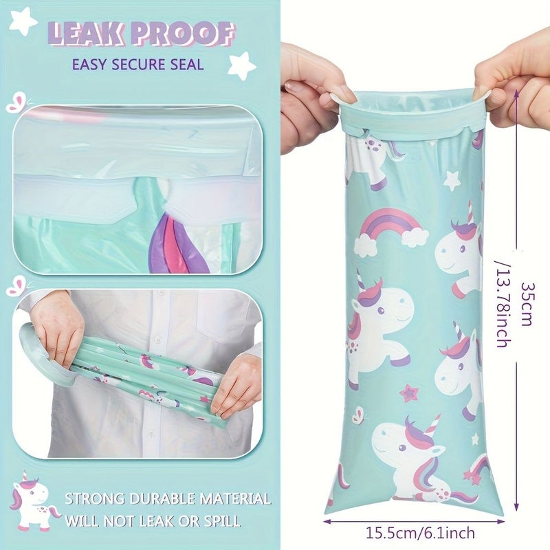 5 Pcs Disposable Car Vomit Bags Small Dinosaur Leak Proof Self Sealing Travel Nausea Bags For Cars Buses Taxis Planes - Image 2