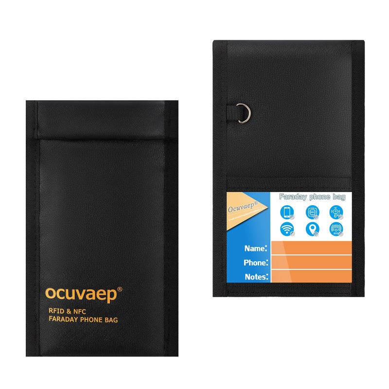 ocuvaep Faraday Bags for Phones Car Keys 2 Pack Military Grade Signal Blocker RFID AntiTheft Pouch for 5G GPS WiFi Bluetooth Privacy Protection Travel Case - Image 3
