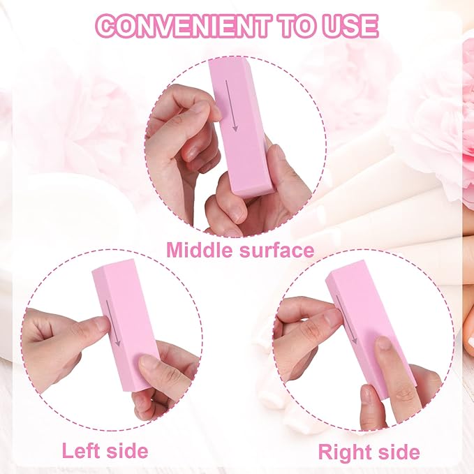 Fuyamp 10 Pcs Nail Buffer Block Professional 120 Grit Nail Sanding Blocks for Natural Acrylic Nails Nail Buffer Blacks Manicure Pedicure Tools for Gel Nails Salon Home Use Pink - Image 3