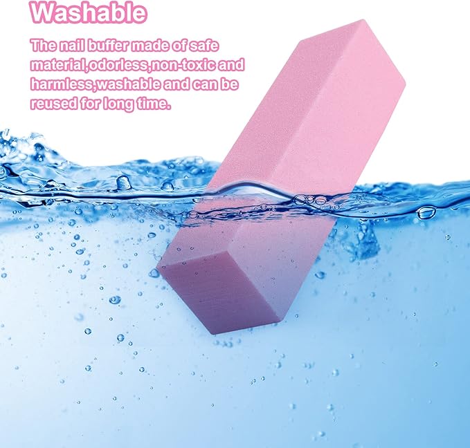 Fuyamp 10 Pcs Nail Buffer Block Professional 120 Grit Nail Sanding Blocks for Natural Acrylic Nails Nail Buffer Blacks Manicure Pedicure Tools for Gel Nails Salon Home Use Pink - Image 5