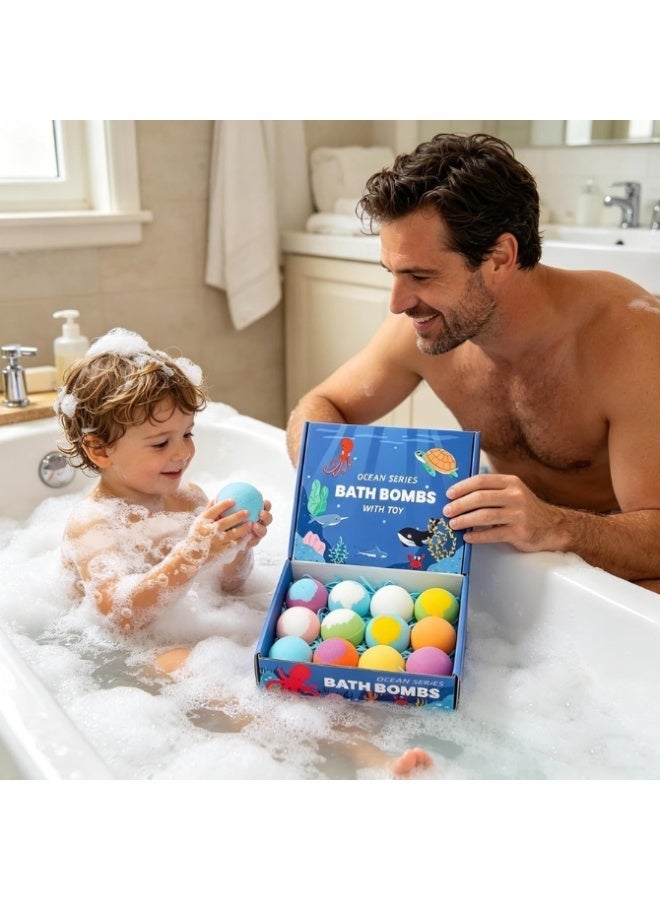 Bath Bombs 12 pcs oceans series Bath Bombs for Kids , Planet Bath Bombs Large Bubble Bath Bombs for Kids - Fruity Scents, Fizzies,Birthday Christmas,Holiday Gifts for Boys Girls12 pcs oceans series Bath Bombs for Kids , Planet Bath Bombs Large Bubble Bath Bombs for Kids - Fruity Scents, Fizzies,Birthday Christmas,Holiday Gifts for Boys Girls - Image 2