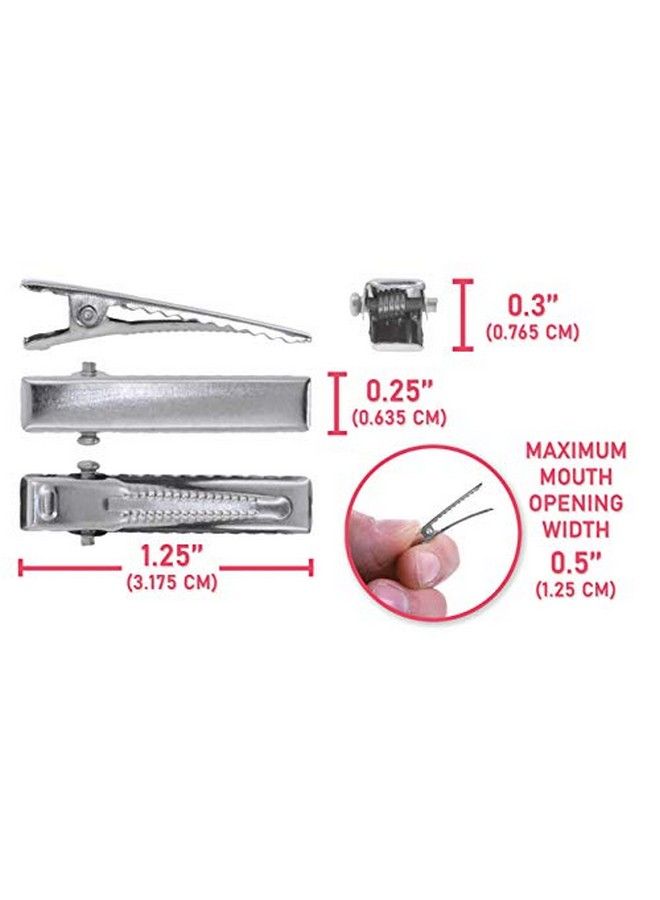 Mandala Crafts Metal Alligator Hair Clips For Hair Bows Thick Thin Hair Cutting Hairdressing Curl Professional Salon Women & Girls By  Silver Pack Of 200 3.2Cm Or 1.25 Inches - Image 4