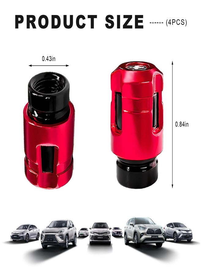 Yourkar 4 PCS Car Tire Valve Stem Caps, Unique Shape Aluminum Alloy Wheel Valve Covers, Corrosion Resistant Leak-Proof Tire Valve Stem Cover, Universal Vehicle Wheel Accessories (Red) - Image 2