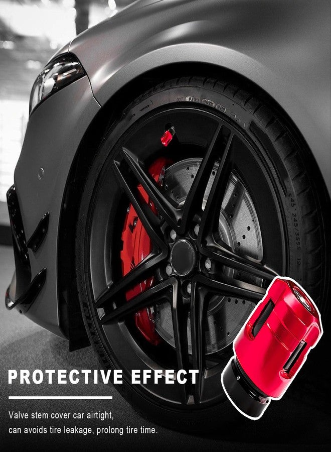Yourkar 4 PCS Car Tire Valve Stem Caps, Unique Shape Aluminum Alloy Wheel Valve Covers, Corrosion Resistant Leak-Proof Tire Valve Stem Cover, Universal Vehicle Wheel Accessories (Red) - Image 3
