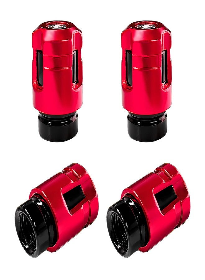 Yourkar 4 PCS Car Tire Valve Stem Caps, Unique Shape Aluminum Alloy Wheel Valve Covers, Corrosion Resistant Leak-Proof Tire Valve Stem Cover, Universal Vehicle Wheel Accessories (Red) - Image 1