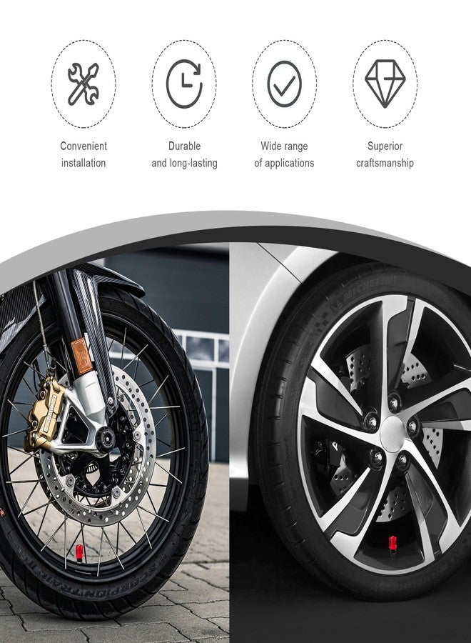 Yourkar 4 PCS Car Tire Valve Stem Caps, Unique Shape Aluminum Alloy Wheel Valve Covers, Corrosion Resistant Leak-Proof Tire Valve Stem Cover, Universal Vehicle Wheel Accessories (Red) - Image 4