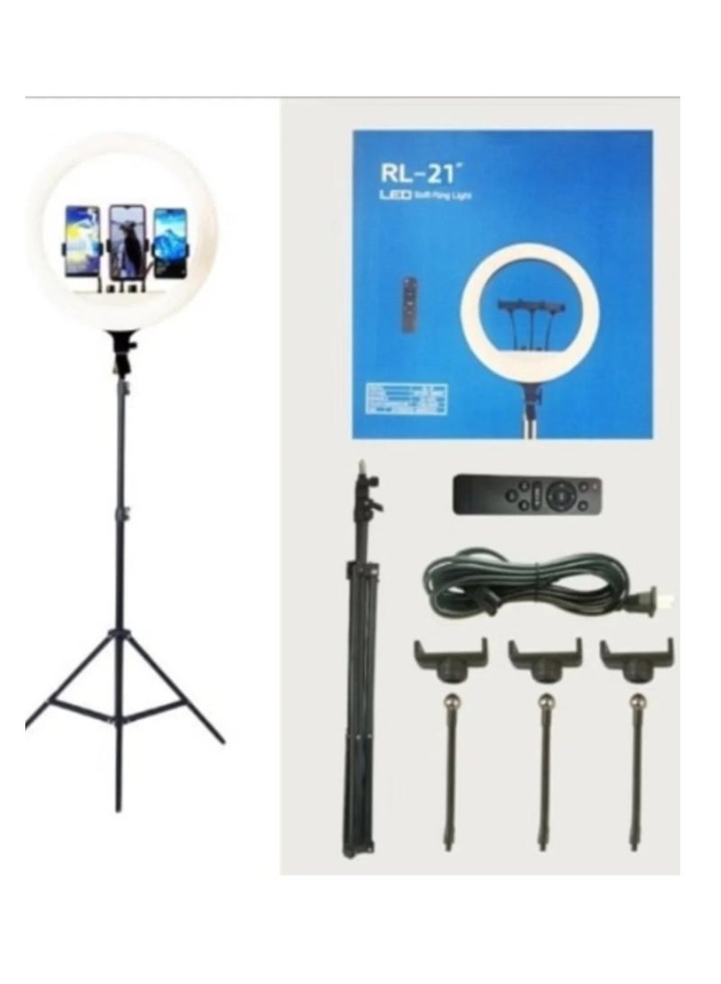 RL21 Inch Ring Light Tripod LED Soft Ring Light with Remote Control - Image 1