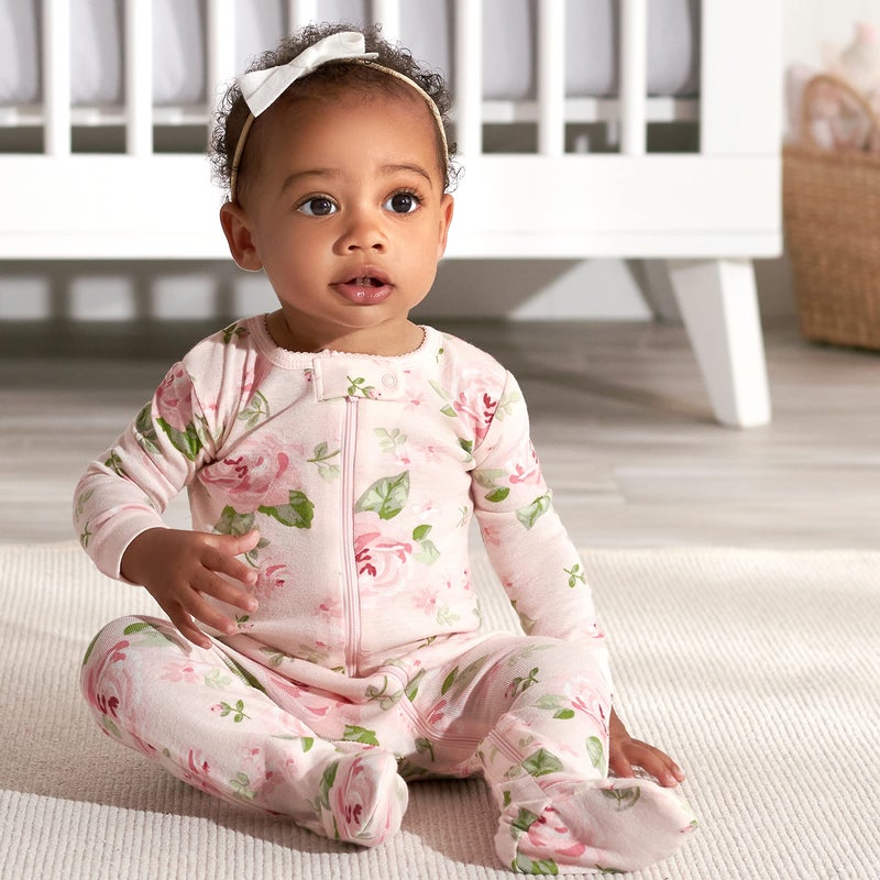 Gerber Baby Girls 2-pack Footed Pajamas And Toddler Sleepers, Pink Rose, 18 Months US - Image 3