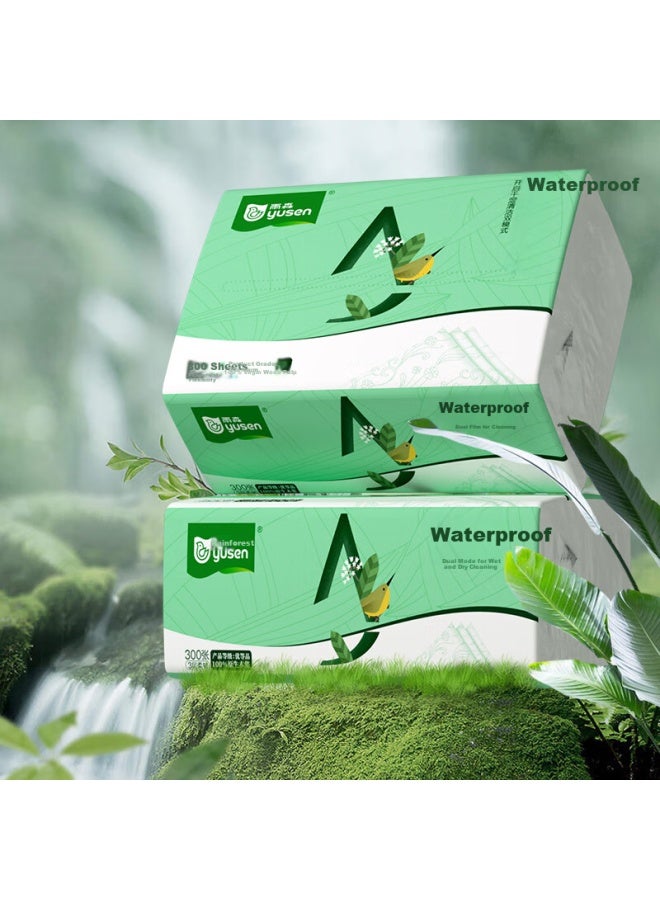 Yusen 3-ply 100 Sheets*24 Packs M Size Wet Water Absorption Tissue Paper Napkin Facial Tissue Paper Towel Sanitary Paper Primary Wood Pulp Full Box - Image 2