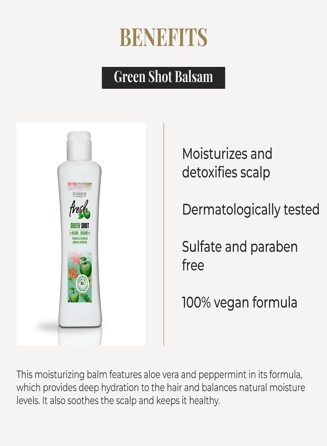 SALERM - Hair Conditioner - Green Shot Balm Biokera Fresh - 300 ml - with Apple, Green Tea, Mint, and Aloe Vera - Hydrates and Refresh the Scalp - Sulfate and Paraben-Free - Vegan - Image 3