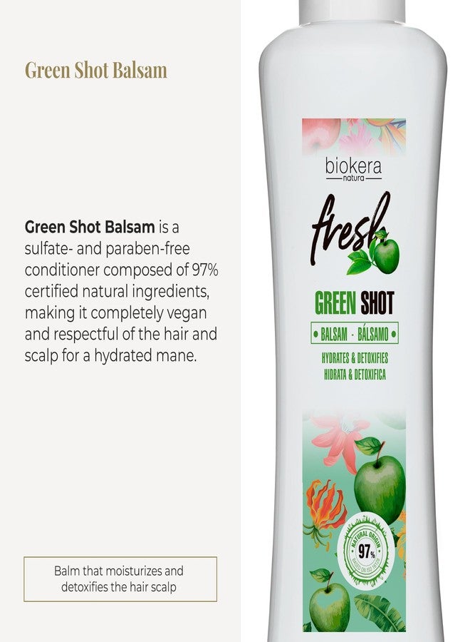 SALERM - Hair Conditioner - Green Shot Balm Biokera Fresh - 300 ml - with Apple, Green Tea, Mint, and Aloe Vera - Hydrates and Refresh the Scalp - Sulfate and Paraben-Free - Vegan - Image 2