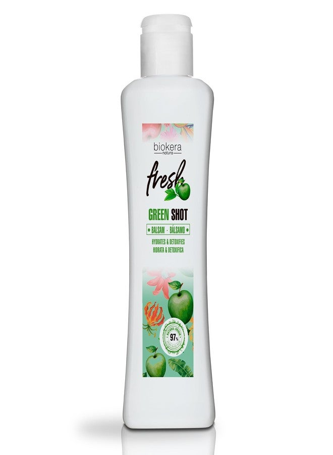 SALERM - Hair Conditioner - Green Shot Balm Biokera Fresh - 300 ml - with Apple, Green Tea, Mint, and Aloe Vera - Hydrates and Refresh the Scalp - Sulfate and Paraben-Free - Vegan - Image 1