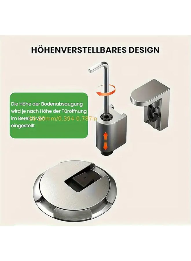 Heavy Duty Silvery Magnetic Door Stopper Suction Cup Base Windproof Anti Slam Quiet Holder - Image 5