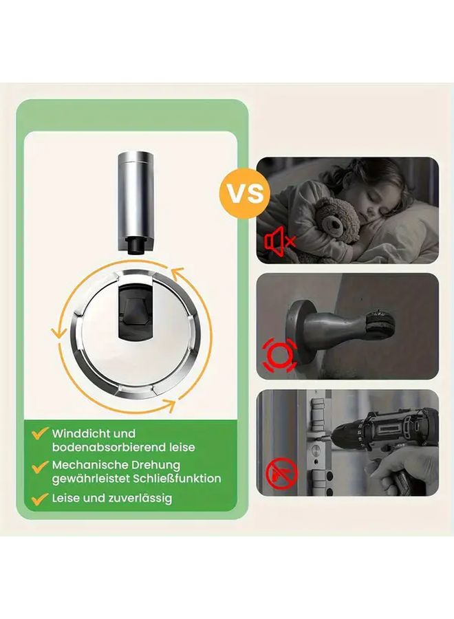 Heavy Duty Silvery Magnetic Door Stopper Suction Cup Base Windproof Anti Slam Quiet Holder - Image 4