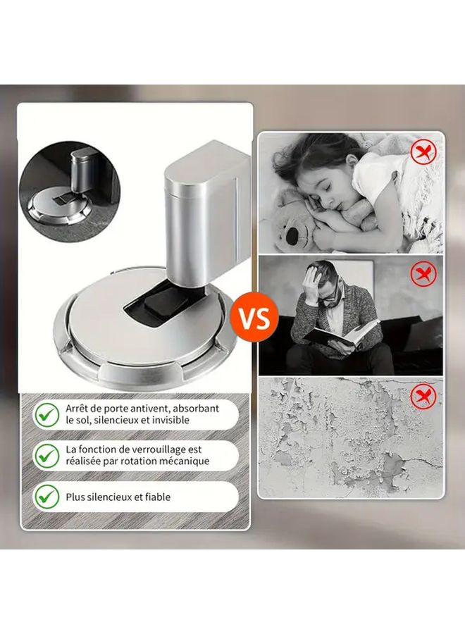 Heavy Duty Silvery Magnetic Door Stopper Suction Cup Base Windproof Anti Slam Quiet Holder - Image 3