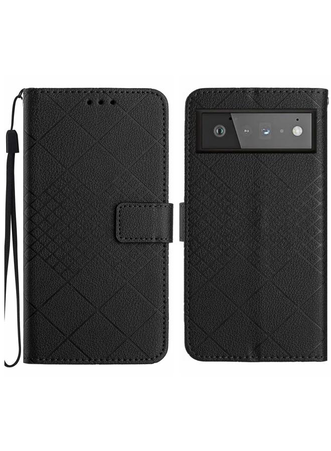 S-TOP Case For Google Pixel 6 Pro Rhombic Grid Texture Leather Phone Case - Image 1