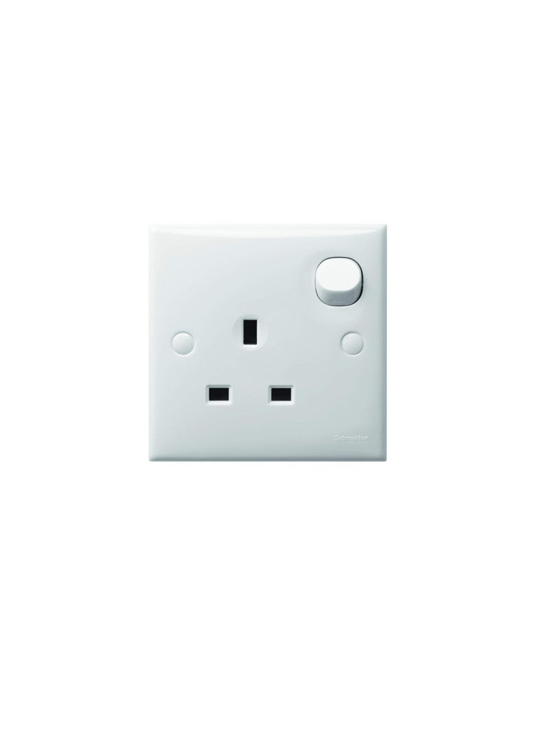 Schneider Electric Schneider Electric Switched Socket Outlet - 1 Gang Socket - White S-Classic Clipsal - Made in Malaysia  - Image 1