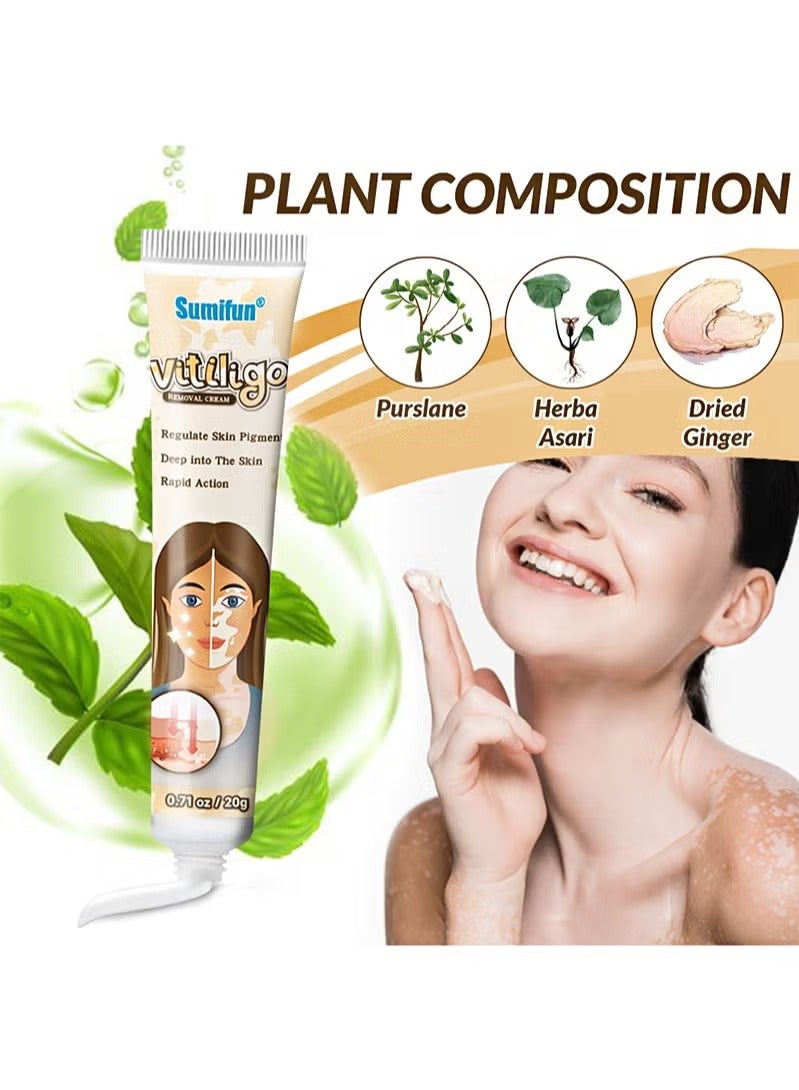 Sumifun Vitiligo Ointment, Skin Vitiligo Treatment, Vitiligo Care Cream Reduces White Spots and Improves Skin Pigmentation (20g) - Image 5