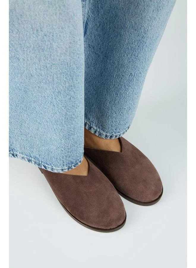 Manijero  Magali Women's Genuine Leather Flat Slipper in Coffee. for Women | Best Price UAE
