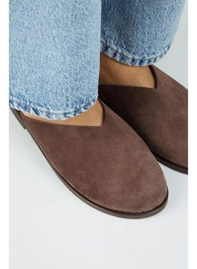 Manijero  Magali Women's Genuine Leather Flat Slipper in Coffee. for Women | Best Price UAE