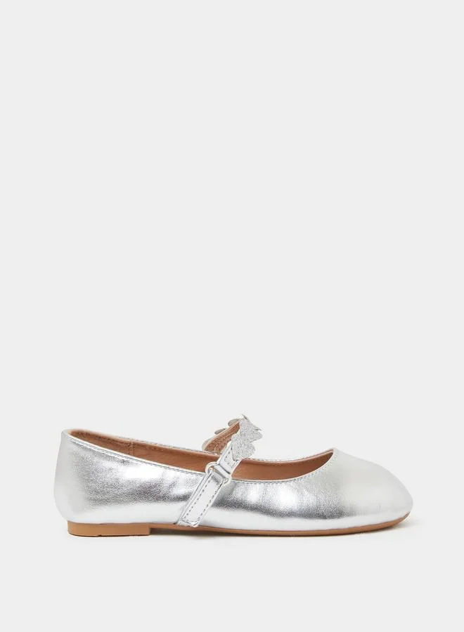 Styli Girls Metallic Mary Jane Ballerinas