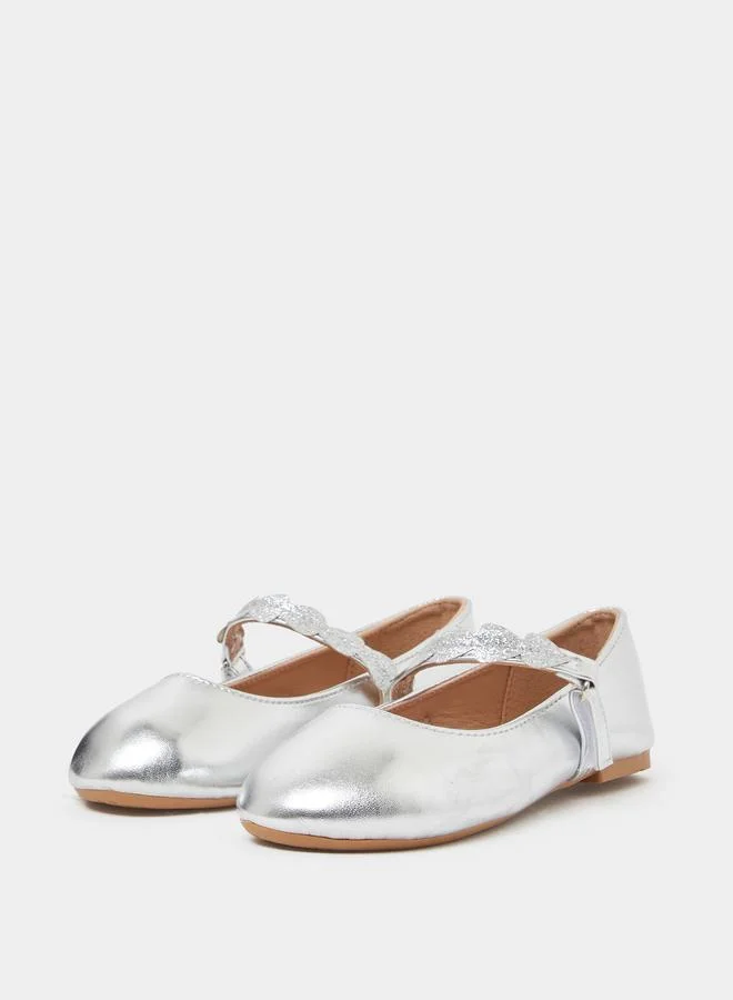 Styli Girls Metallic Mary Jane Ballerinas