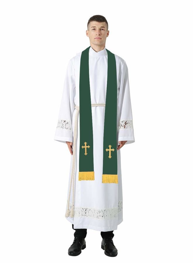 IvyRobes Unisex-adult's Reversible Clergy Mass Stole with Cross 90" Forest/Purple - Image 2