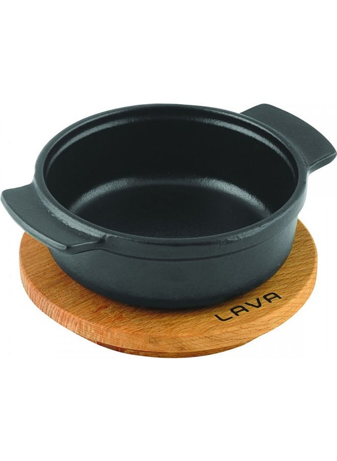 Lava Cast Iron Casserole and Wooden Base 11 cm  - Image 1
