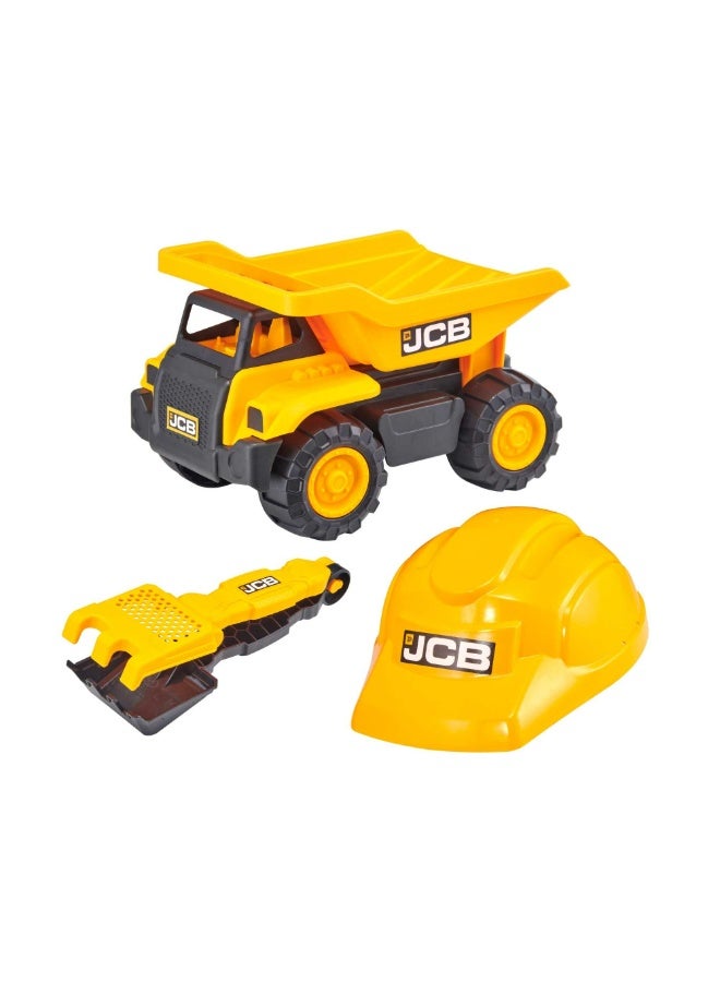 D-power - Teamsterz  JCB 10" Dump Truck Sand Tool and Helmet Playset | Construct the ultimate playtime | Design free-moving wheels for push-along fun | Suitable for children aged 3 + and above - Image 5
