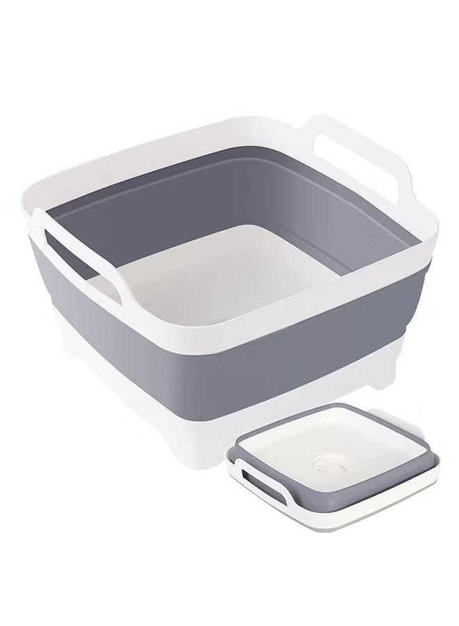 عربست حوض أطباق قابل للطي 9 لتر - حوض حوض قابل للطي حوض محمول متعدد الاستخدامات في الهواء الطلق حوض غسيل قابل للطي لحوض المطبخ حوض غسيل الأطباق للتخييم في عربة سكن متنقلة - Image 1