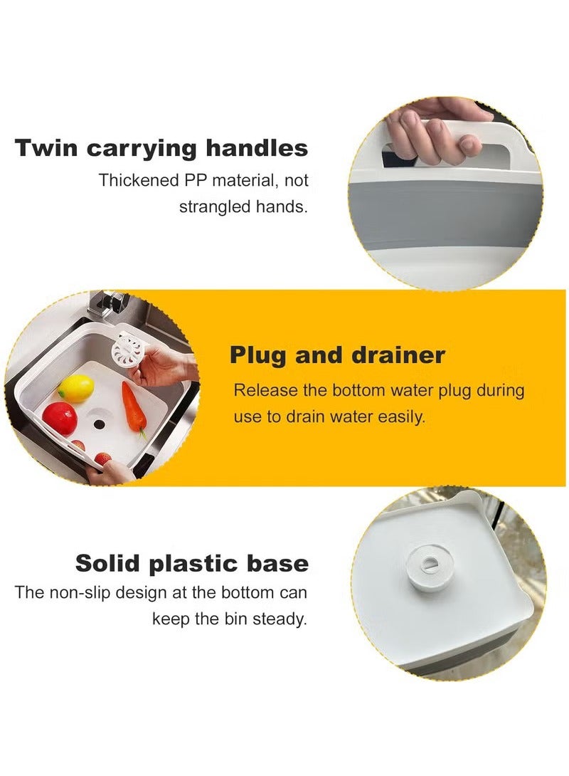 عربست حوض أطباق قابل للطي 9 لتر - حوض حوض قابل للطي حوض محمول متعدد الاستخدامات في الهواء الطلق حوض غسيل قابل للطي لحوض المطبخ حوض غسيل الأطباق للتخييم في عربة سكن متنقلة - Image 2