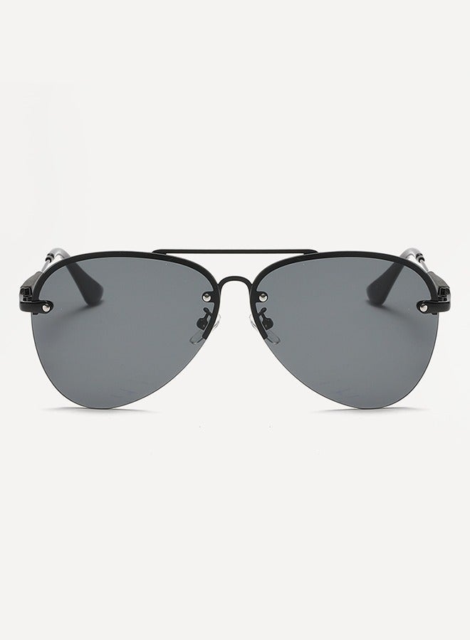 Gasin MIRAJ Series UV Protection Sunglasses, Black Frame with Solid Gray Lenses​ - Image 2