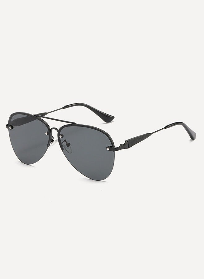 Gasin MIRAJ Series UV Protection Sunglasses, Black Frame with Solid Gray Lenses​ - Image 1