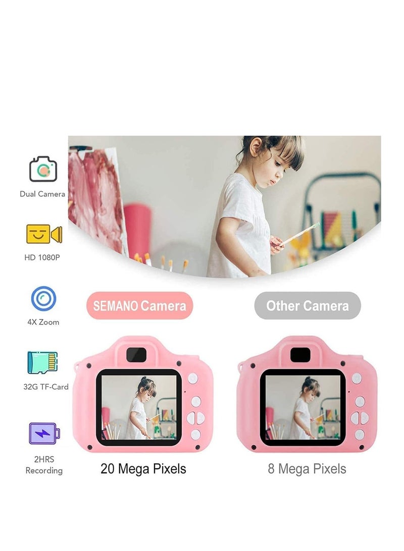 ELTRAZONE Upgrade Kids Selfie Camera, Christmas Birthday Gifts for Girls Age 3-9, 20MP 1080P HD Digital Video Cameras for Toddler, Portable Toy for 3 4 5 6 7 8 9Year Old Girl -Pink - Image 2