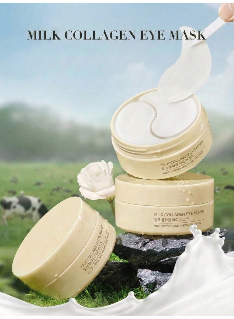 Shein 60Pcs Collagen Milk Essence Eye Gel Patches - Anti-Wrinkle, Reduces Dark Circles, Puffiness, and Fine Lines