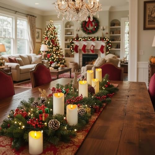 Homemory 6"x3" Outdoor Waterproof Flameless Candles, LED Candles, Battery Operated Candles with Remote and Timers, Electric Fake Plastic Pillar Candles, Ivory White, Set of 2 - Image 3
