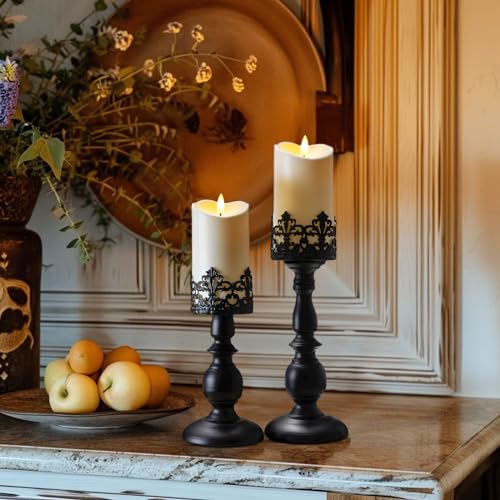 Homemory 6"x3" Outdoor Waterproof Flameless Candles, LED Candles, Battery Operated Candles with Remote and Timers, Electric Fake Plastic Pillar Candles, Ivory White, Set of 2 - Image 5