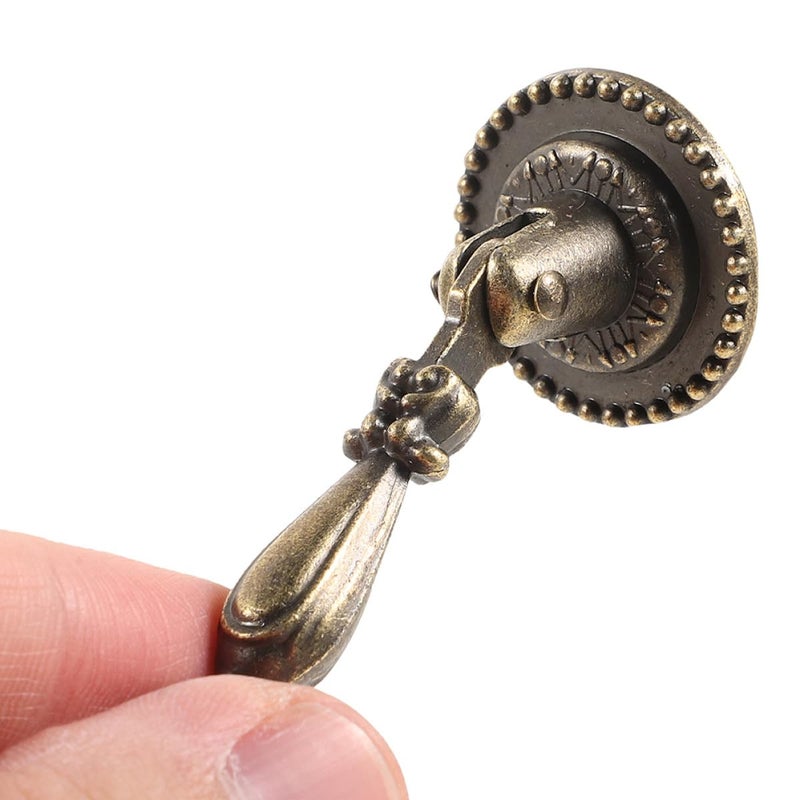 Antique Brass Cabinet Knobs 4PCS Zinc Alloy Single Hole Drawer Pulls For Furniture - Image 5