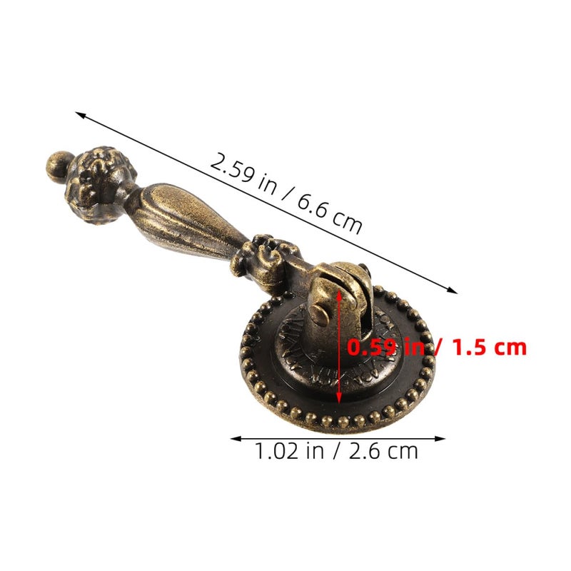 Antique Brass Cabinet Knobs 4PCS Zinc Alloy Single Hole Drawer Pulls For Furniture - Image 3