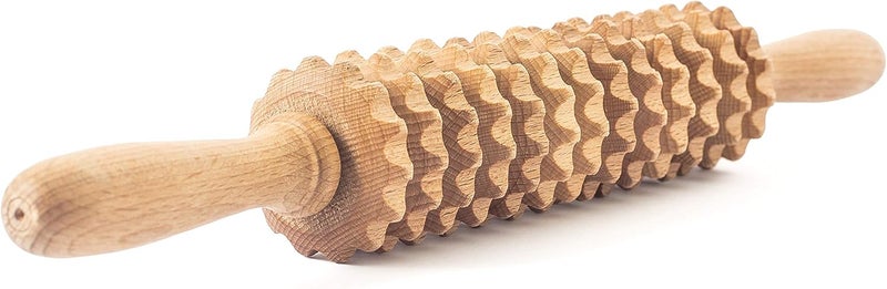 Tuuli Wooden Massage Roller for Waist and Thigh MultiFunctional Body Roller for Cellulite Reduction and Muscle Tension Natural Massager for Women and Men Straight - Image 1