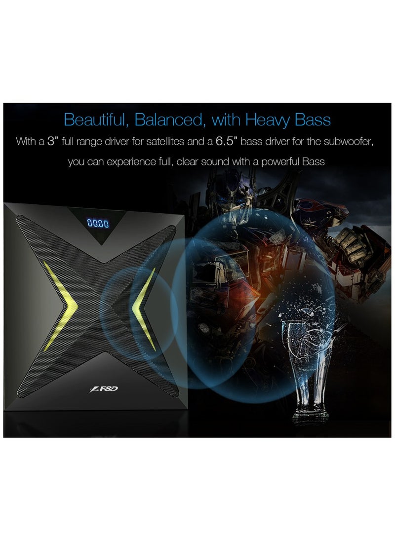 F&D - F&D F550X 60w 2.1 Computer Multimedia Speaker with Subwoofer, Supporting BT/AUX/USB/FM/Coaxial/NFC, sound effects. - Image 1