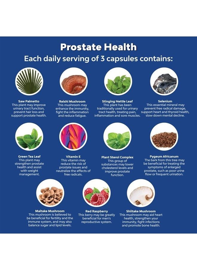 Natures Craft - Herbal Prostate Health Supplements for Men - Advanced Prostate Supplements for Men with Beta Sitosterol Selenium Pygeum and Saw Palmetto for Men Prostate Support and Frequent Urination - 90 Capsules - Image 1