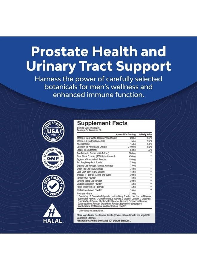 Natures Craft - Herbal Prostate Health Supplements for Men - Advanced Prostate Supplements for Men with Beta Sitosterol Selenium Pygeum and Saw Palmetto for Men Prostate Support and Frequent Urination - 90 Capsules - Image 1