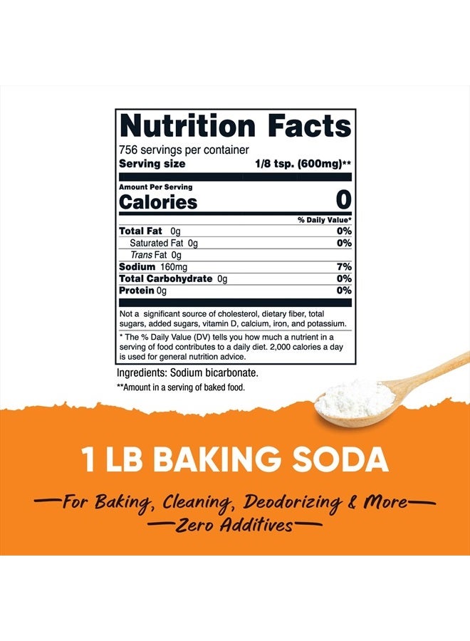 Nutricost Pantry Baking Soda (1 LB) - For Baking, Cleaning, Deodorizing, and More - Image 2