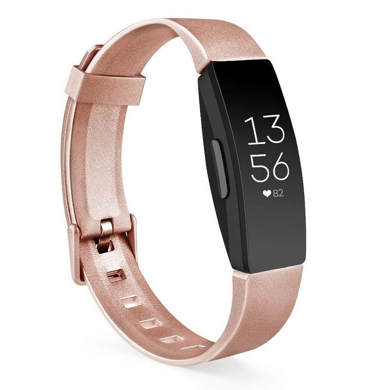 AK حزمة 3 أشرطة TPU ناعمة متوافقة مع Fitbit Inspire 2 / HR / Ace 2 - أحزمة رياضية مقاومة للماء (ذهبي وردي / فضي / أزرق بحري، صغير) - Image 2
