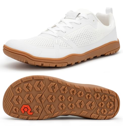 Pulltop Barefoot Trail Running Shoes for Men - Wide Toe Box | Zero Drop Sole | Minimalist Cross-Training Shoes White Size 9 - Image 1