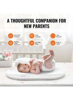 VEVOR VEVOR Baby Scale, Digital Infant Scale with Measuring Tape, Multi-Function Toddler Scale for Weight and Height Track - with Hold & Tare Function, 5 Units for Babies, Toddlers, Pets, 88LBS Capacity  - Image 4